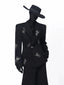 【26s May.】Rhinestone Structured Slim Black Blazer