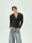 【25s Jun.】Button V-Neck Slim Fit Shirt