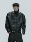 【25s Nov.】Ostrich Leather Aircraft Button Plush Leather Jacket