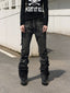 Cracked Washed Curved Skinny Jeans