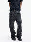 Distressed Raw Hem Slim Straight Jeans