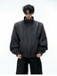 【25s Aug.】Deconstructed Colorblock Stand Collar Rivet Loose-Fit Jacket