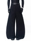 【26s May.】Layered Curved Wide-Leg Black Pants