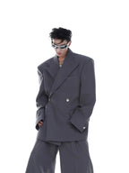 【23s Mar.】High Shoulder Twill Button Design Top Suit