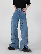 【25s Jun.】Metal Button Wide-leg Jeans