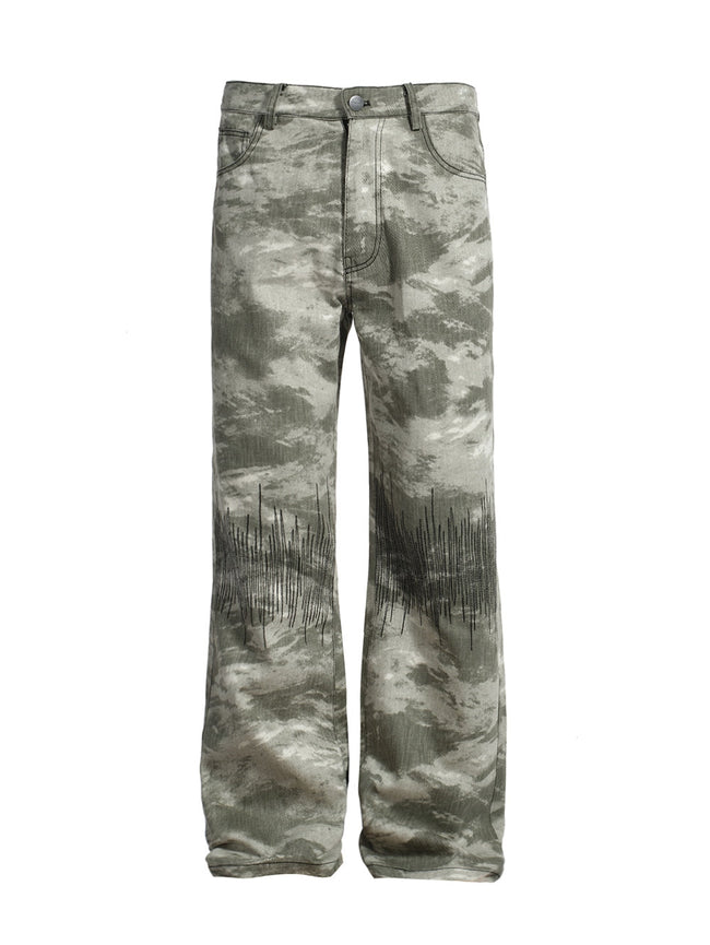 【25s Feb.】Camouflage American Embroidery Casual Pants Hover Image