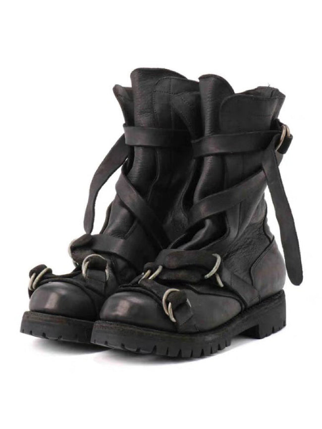 Dark Eetro Distressed Lace-up Martin Boots Main Image