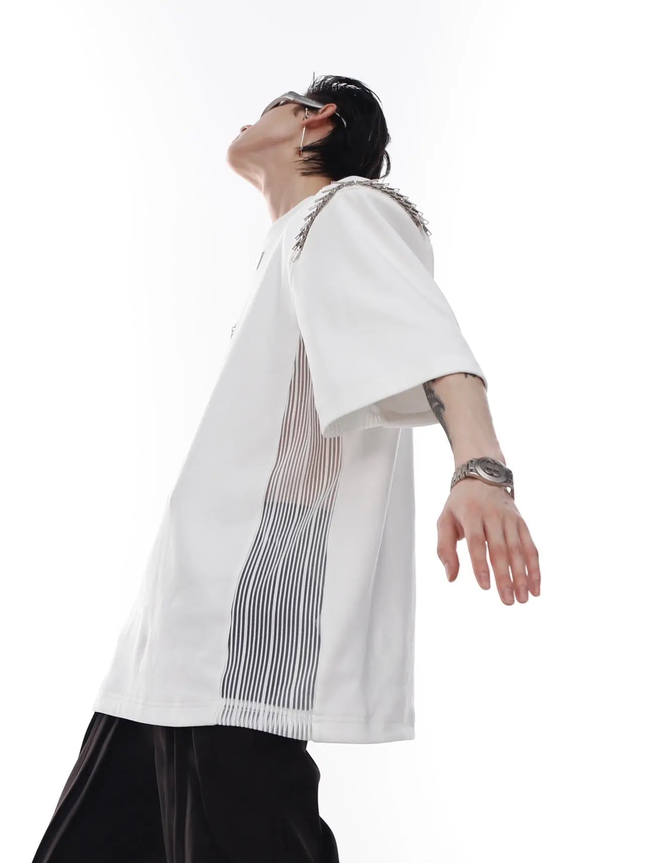 【25s Apr.】Shoulder Pad Multi-zip T-shirt