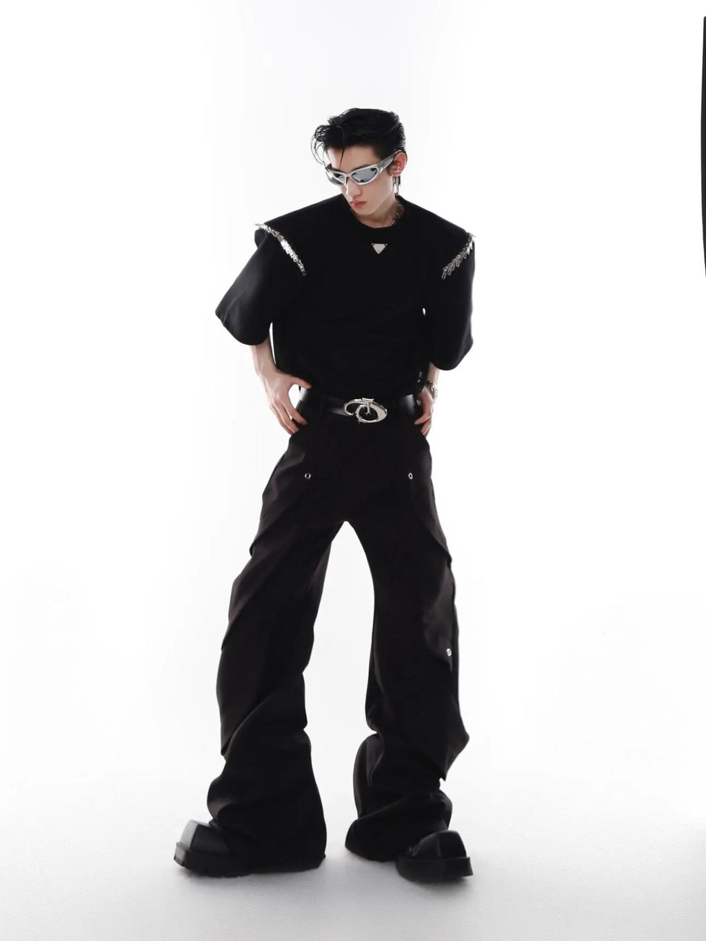 【25s Apr.】Shoulder Pad Multi-zip T-shirt