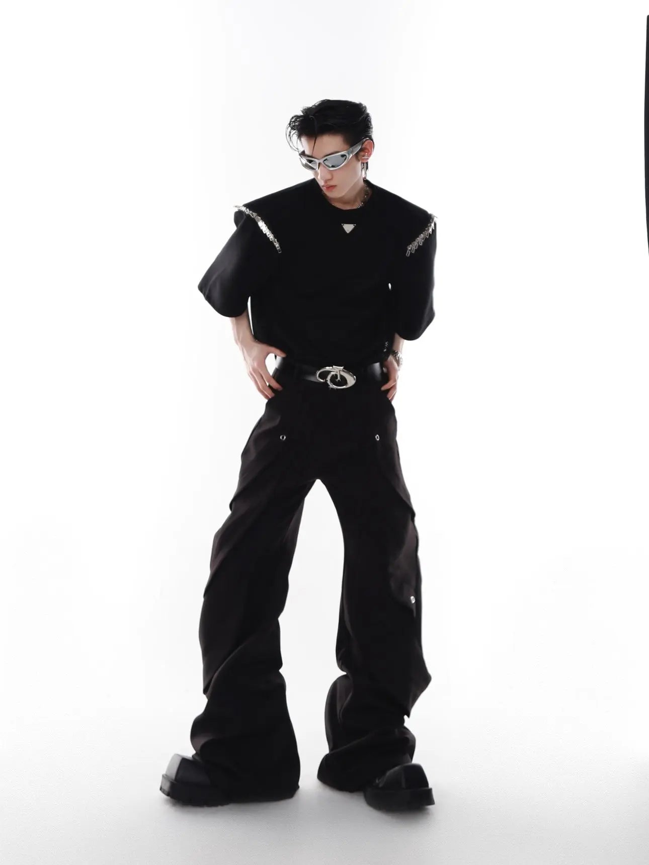 【25s Apr.】Shoulder Pad Multi-zip T-shirt