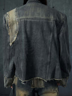 【25s Feb.】Wasteland Style Patchwork Raw Edge Denim Jacket/Pants