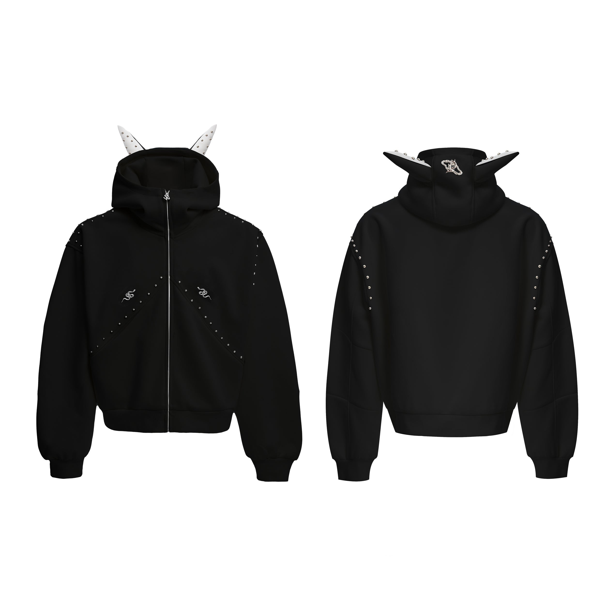 【25s Feb.】Rivet Stitching Doberman Hooded Couple Jacket