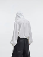 【23s September.】Shawl Hooded Long Streamer Shirt