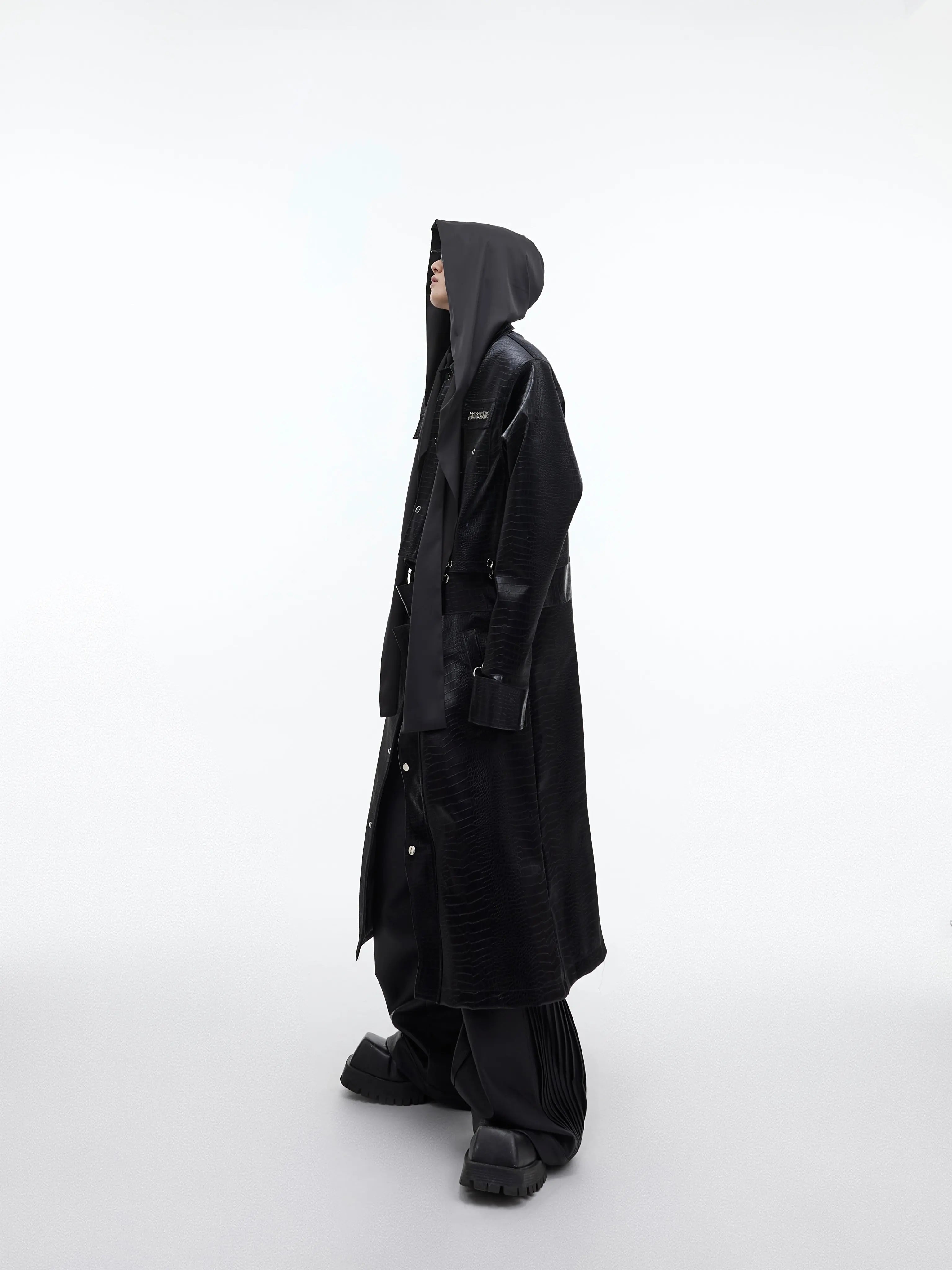 【23s September.】Shawl Hooded Long Streamer Shirt