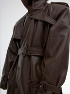 【25s Sep.】Deconstructed Silhouette PU Leather Coat