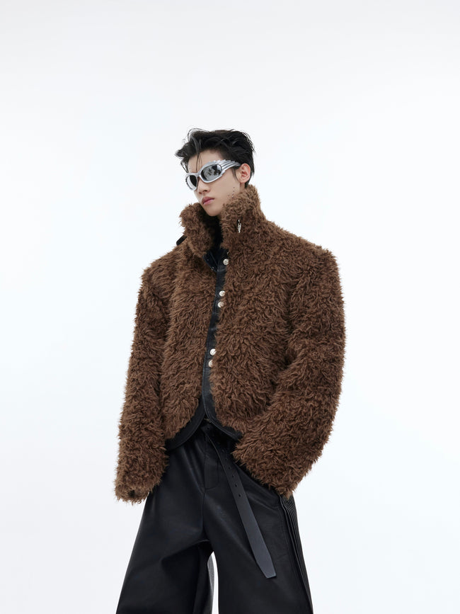 【23s November.】Retro Sherpa Pu Leather Plush Jacket Hover Image