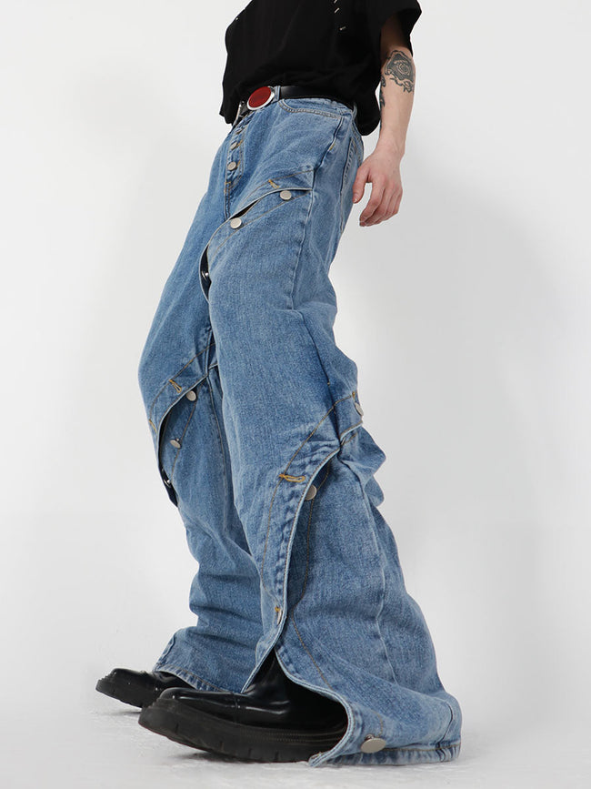 【25s Jun.】Metal Button Wide-leg Jeans Main Image