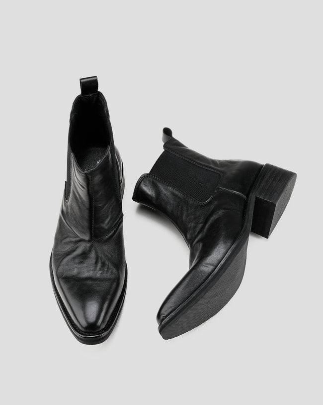 Pointed-toe Leather Platform Chelsea Boots Main Image