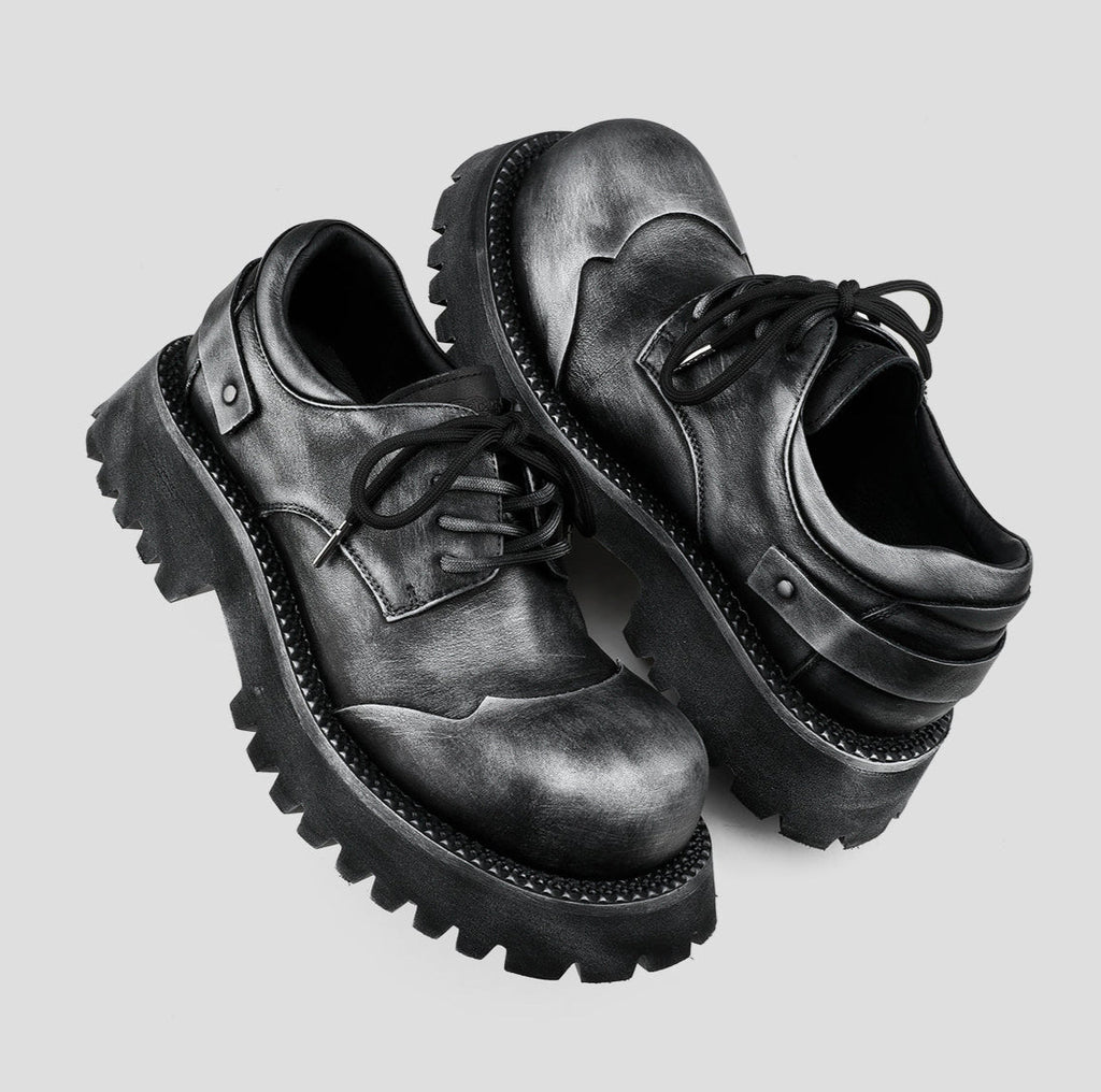 Polished Thick-soled Derby Shoes