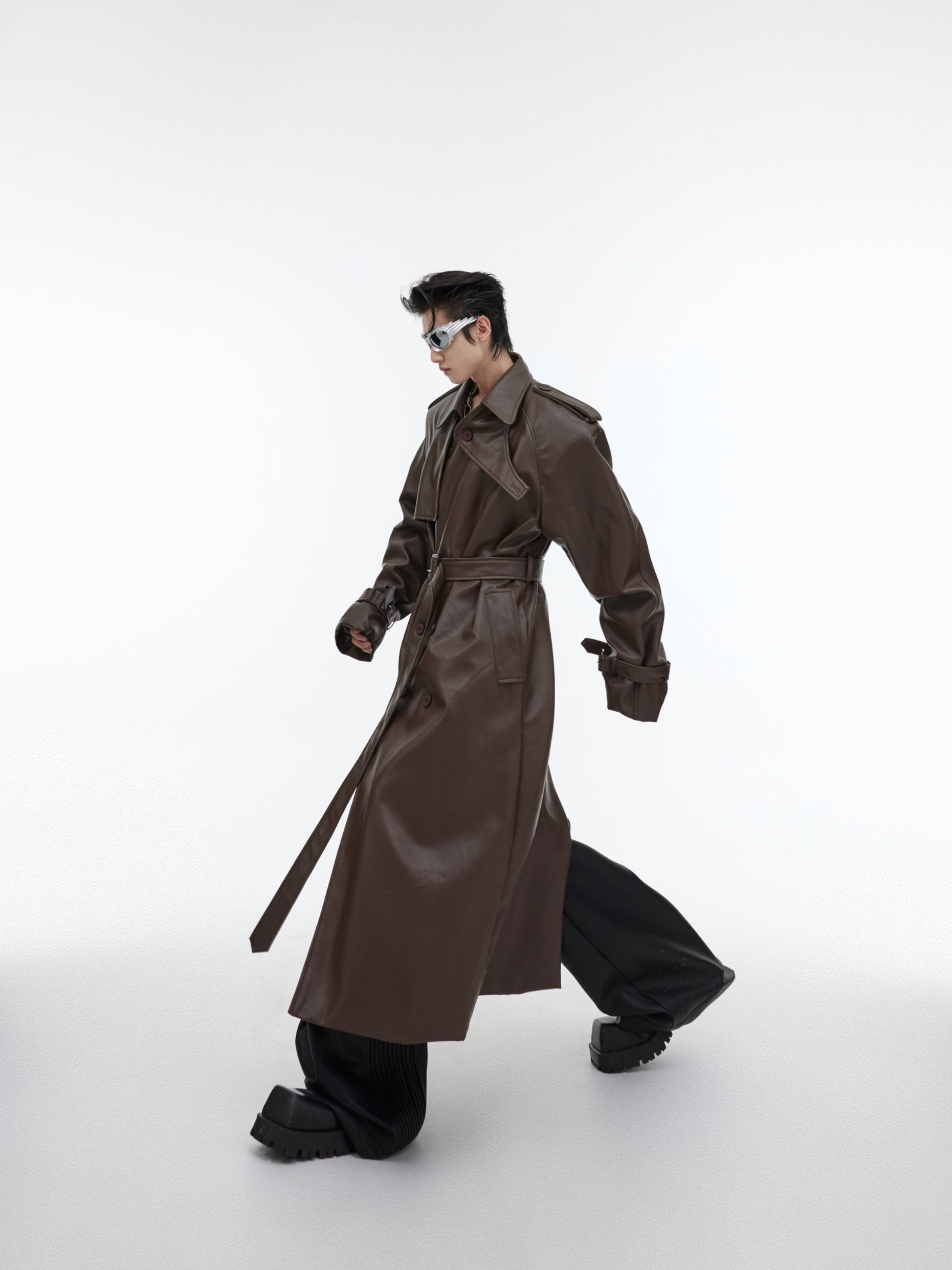 【25s Sep.】Deconstructed Silhouette PU Leather Coat