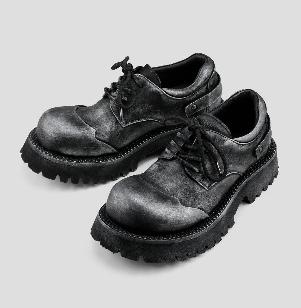 Polished Thick-soled Derby Shoes