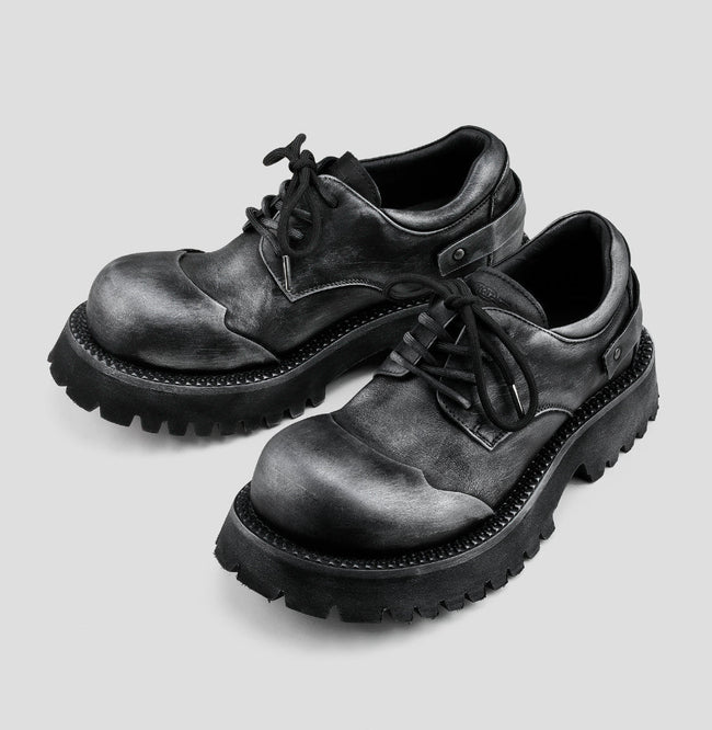 Polished Thick-soled Derby Shoes Hover Image