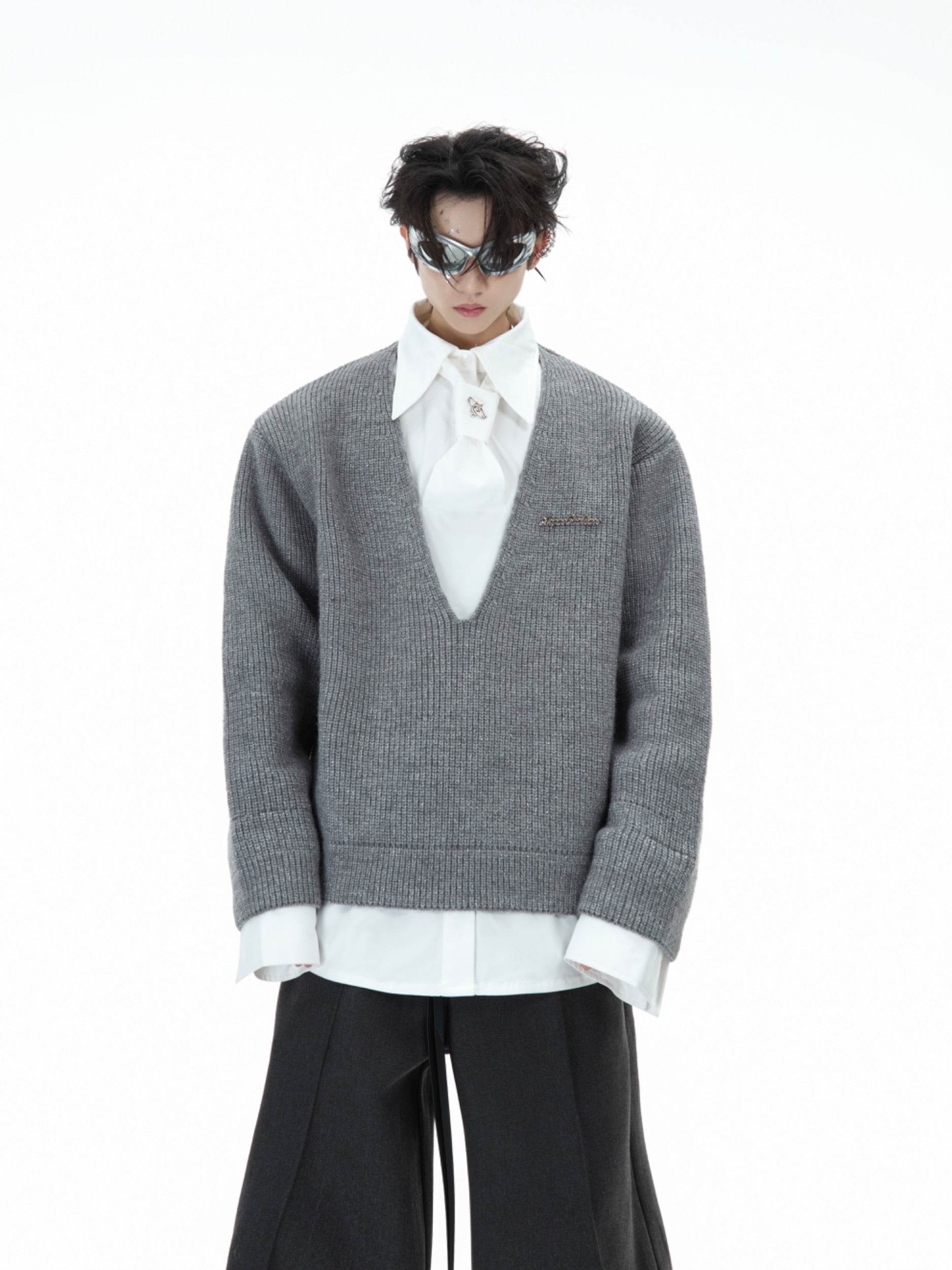 【25s Jan.】Shirt Mock Two Piece Stitching Sweater