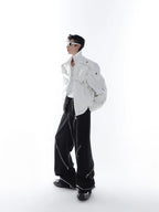 【23s Feb.】Button and Zip Leather Jacket