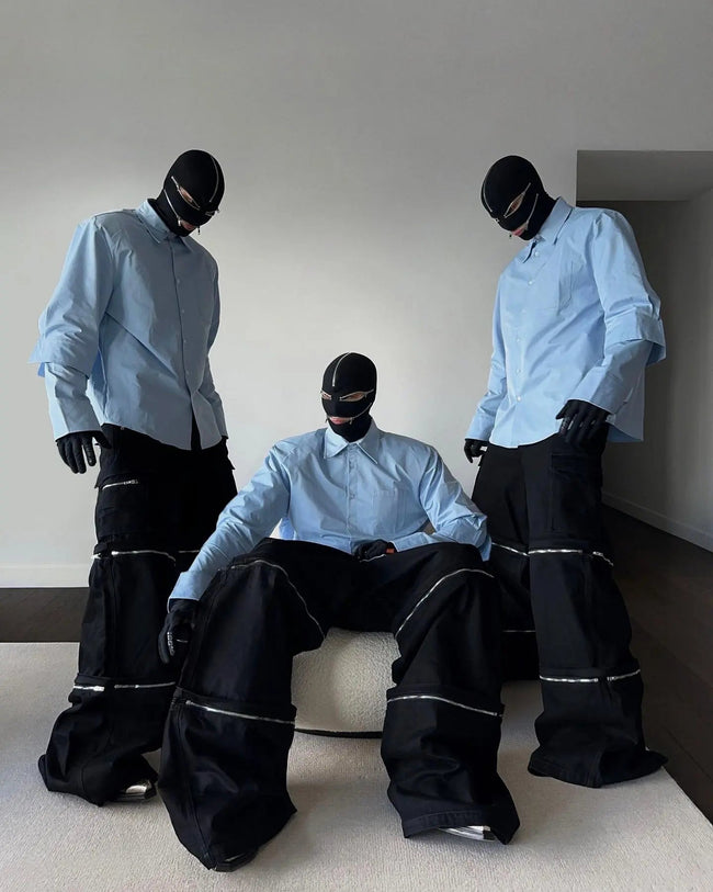 【23s August.】Double Cuff Shoulder Pads Shirt Hover Image