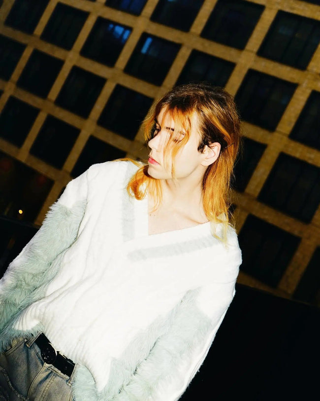 【23s September.】Plush V-neck Loose Sweater Main Image