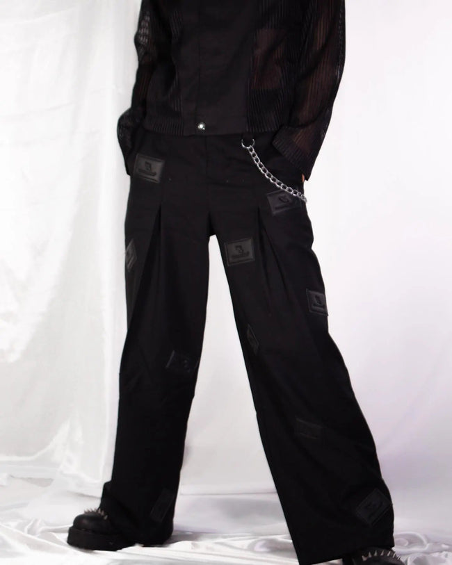 【23s August.】Label Graphic Drape Suit Pants Hover Image