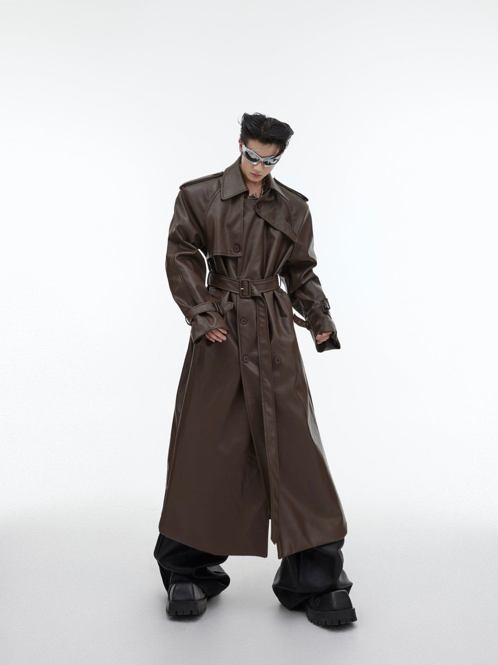 【25s Sep.】Deconstructed Silhouette PU Leather Coat