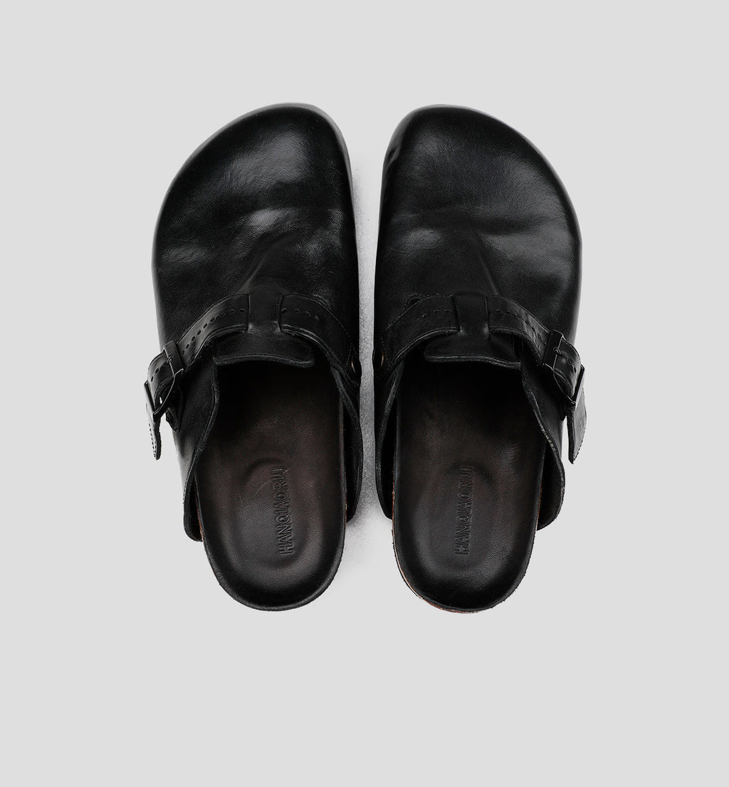 "Bullet Hole" Washed Horse Leather Birkenstock Slippers