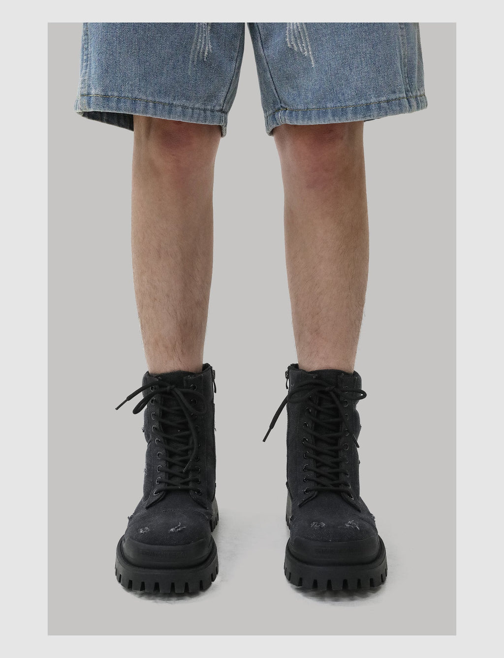 Retro Distressed Platform Martin Boots