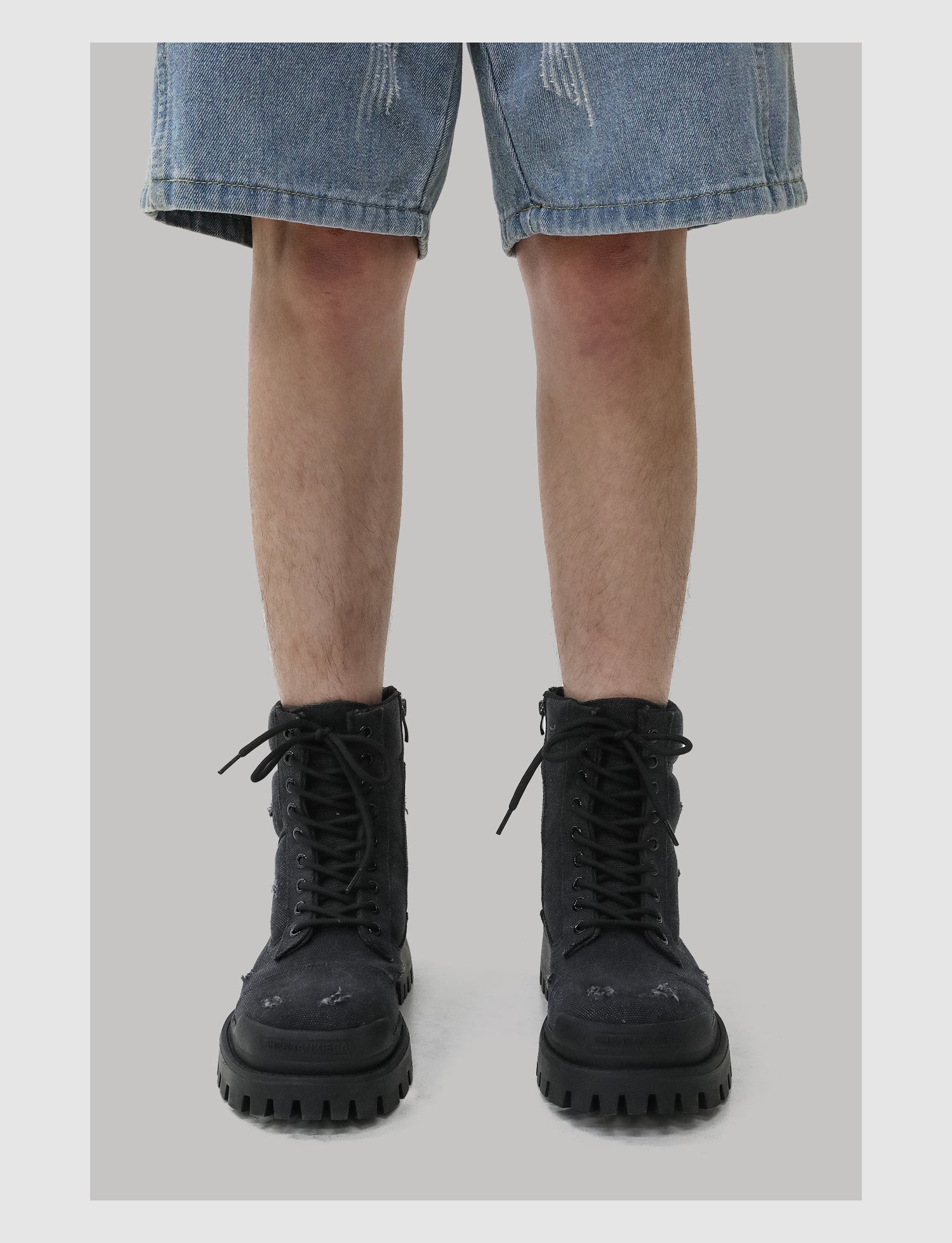 Retro Distressed Platform Martin Boots
