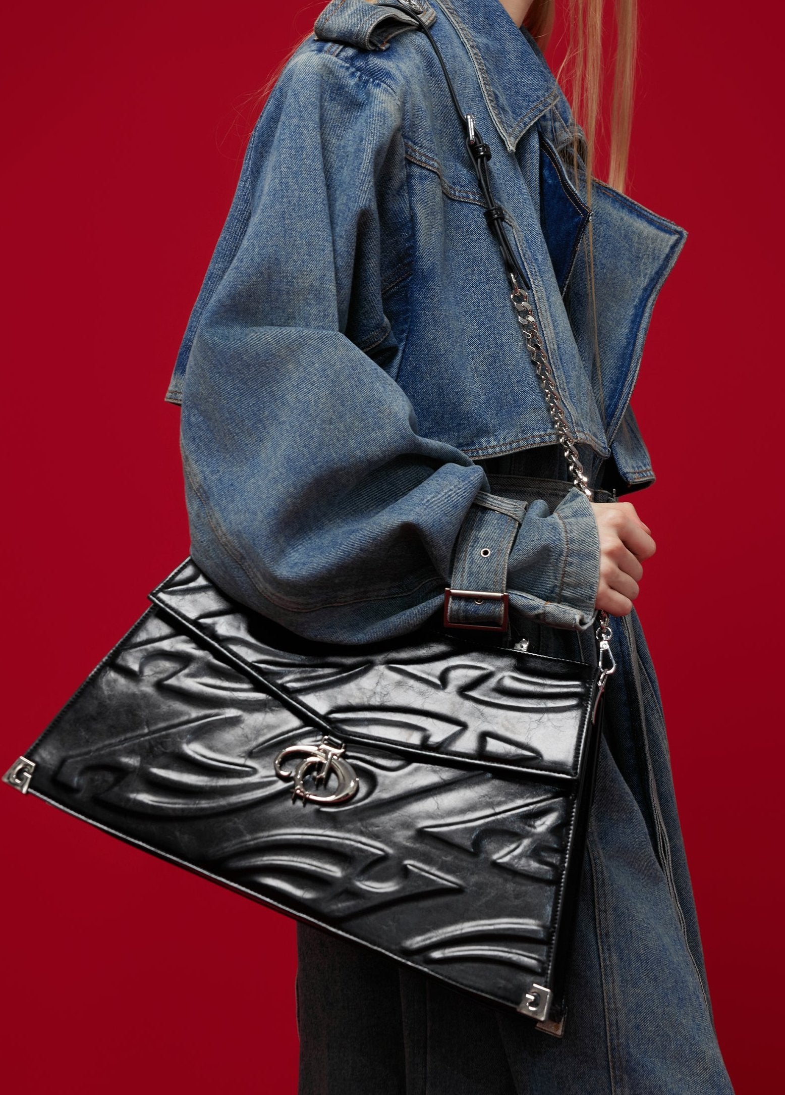 3D Relief Light Luxury Handbag Crossbody Bag