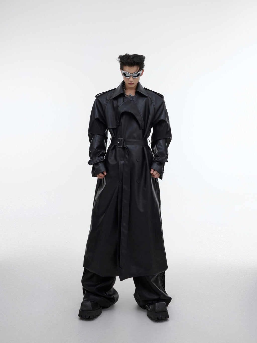 【25s Sep.】Deconstructed Silhouette PU Leather Coat