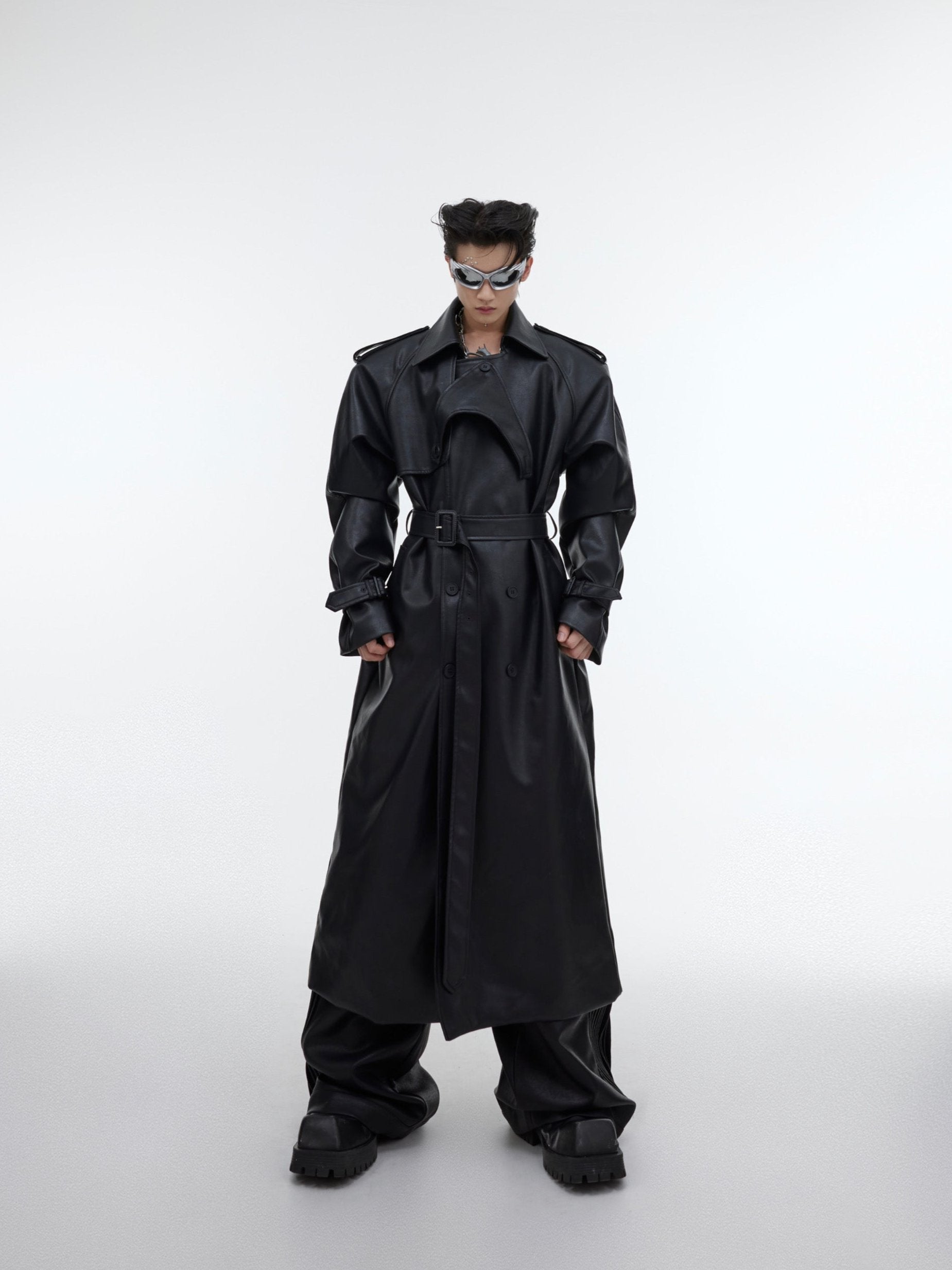 【25s Sep.】Deconstructed Silhouette PU Leather Coat