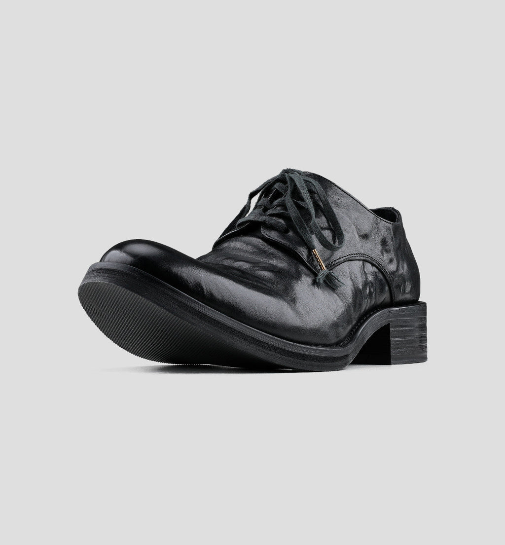 Wrinkled Top-grain Cowhide Pointed-toe Leather Shoes