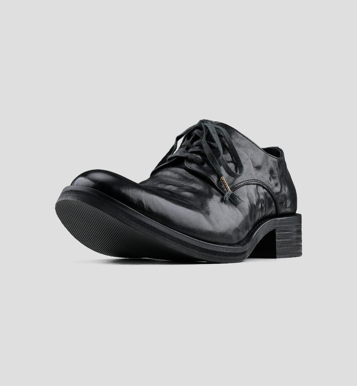 Wrinkled Top-grain Cowhide Pointed-toe Leather Shoes