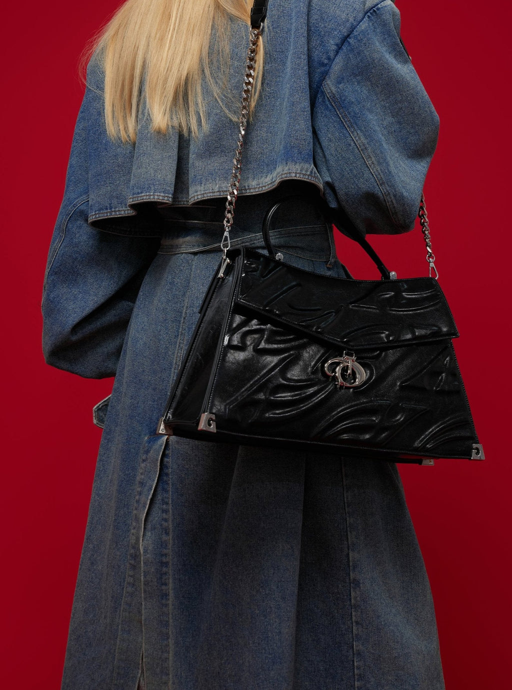 3D Relief Light Luxury Handbag Crossbody Bag