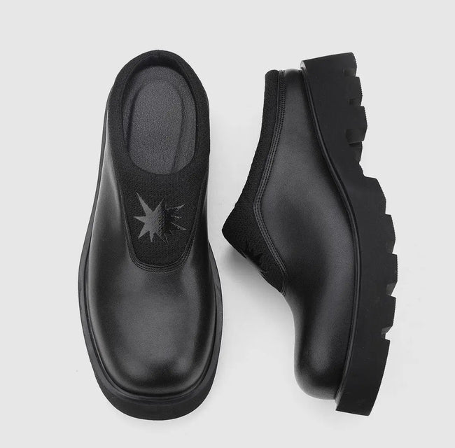 【New】Black Half Platform Shoes Hover Image