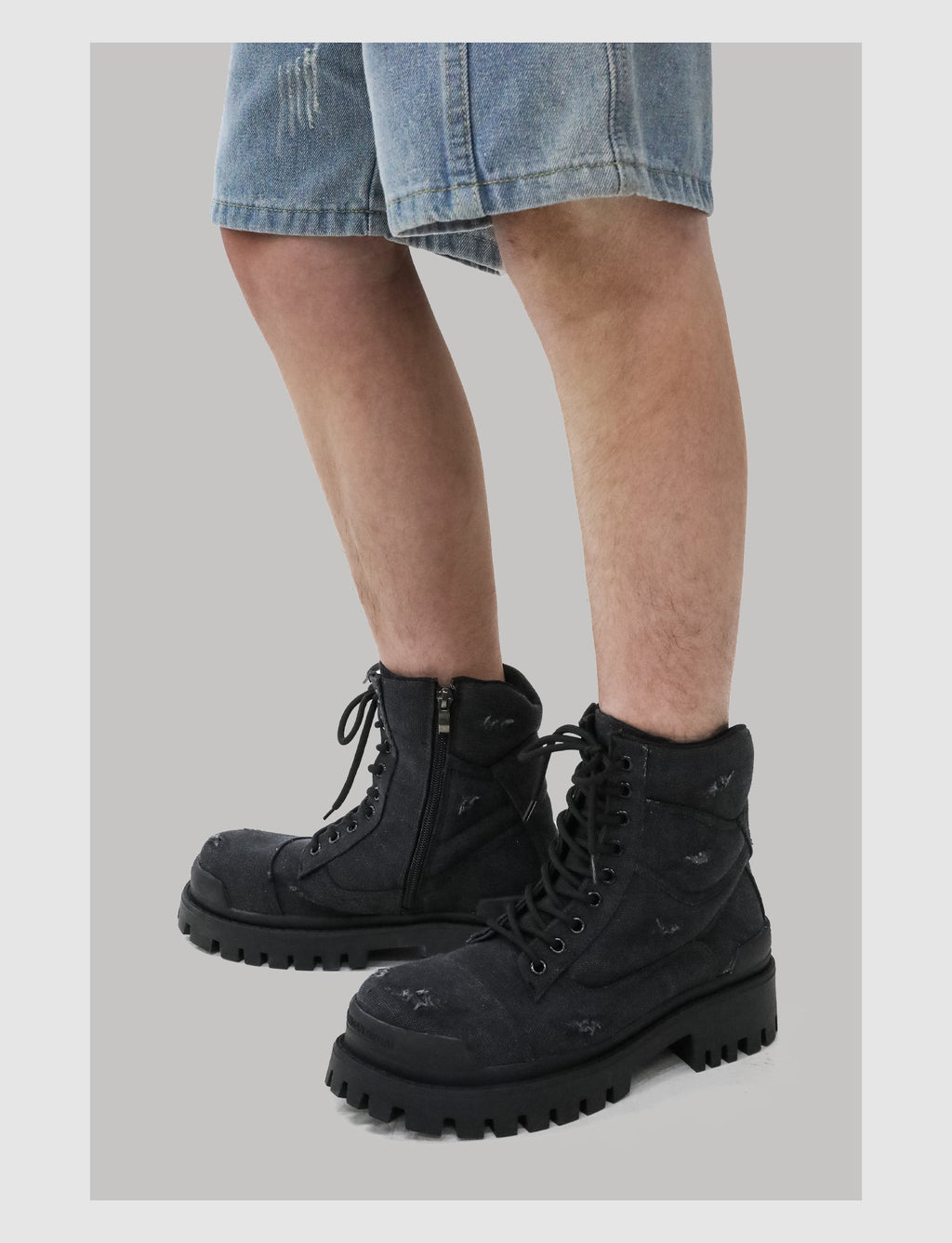 Retro Distressed Platform Martin Boots