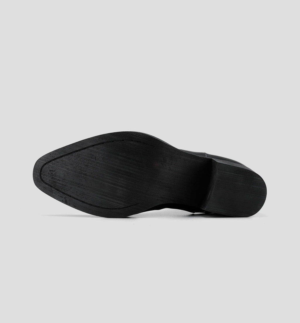 Pointed-toe Cowhide Upturned Toe Wizard Chelsea Boots