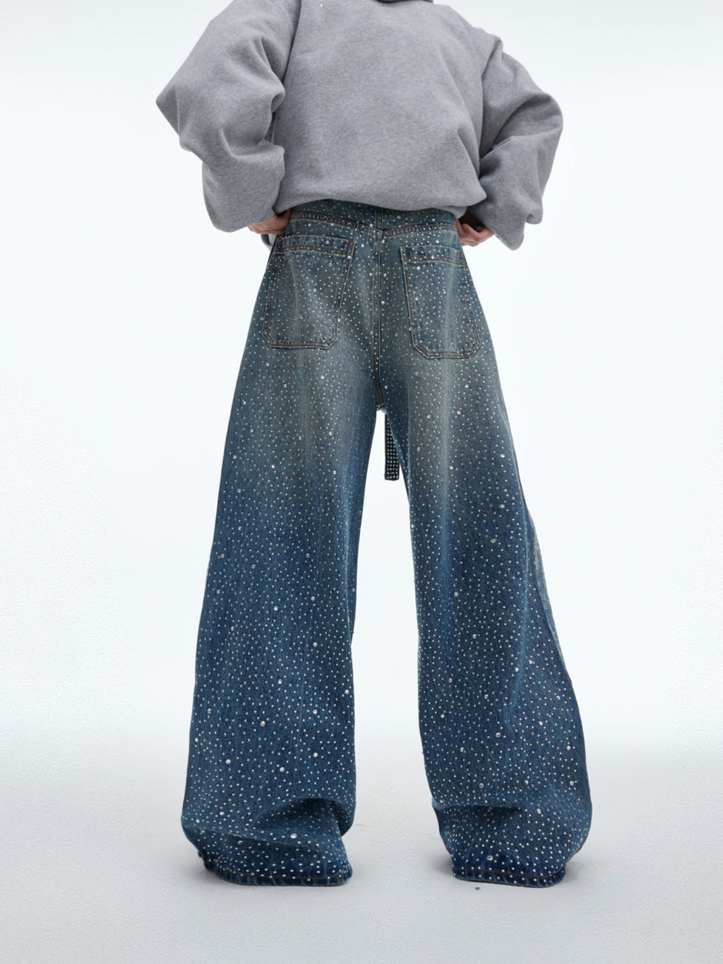 【25s Sep.】Gypsophila Hot Diamond Belt Jeans