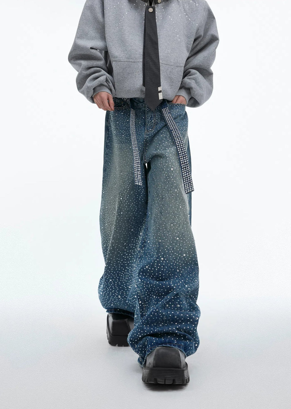 【25s Sep.】Gypsophila Hot Diamond Belt Jeans