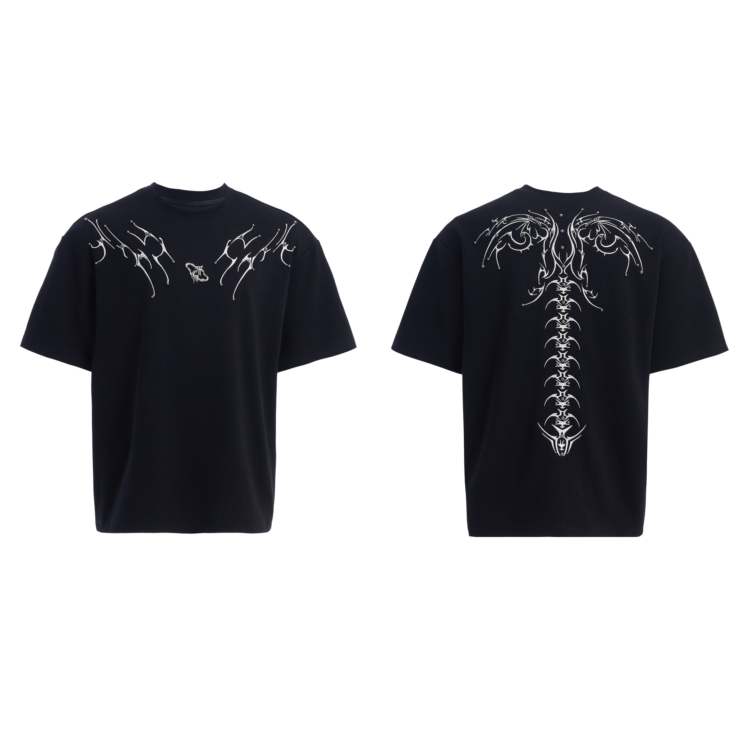 【25s Apr.】3D Spine Embroidered Oversized T-Shirt