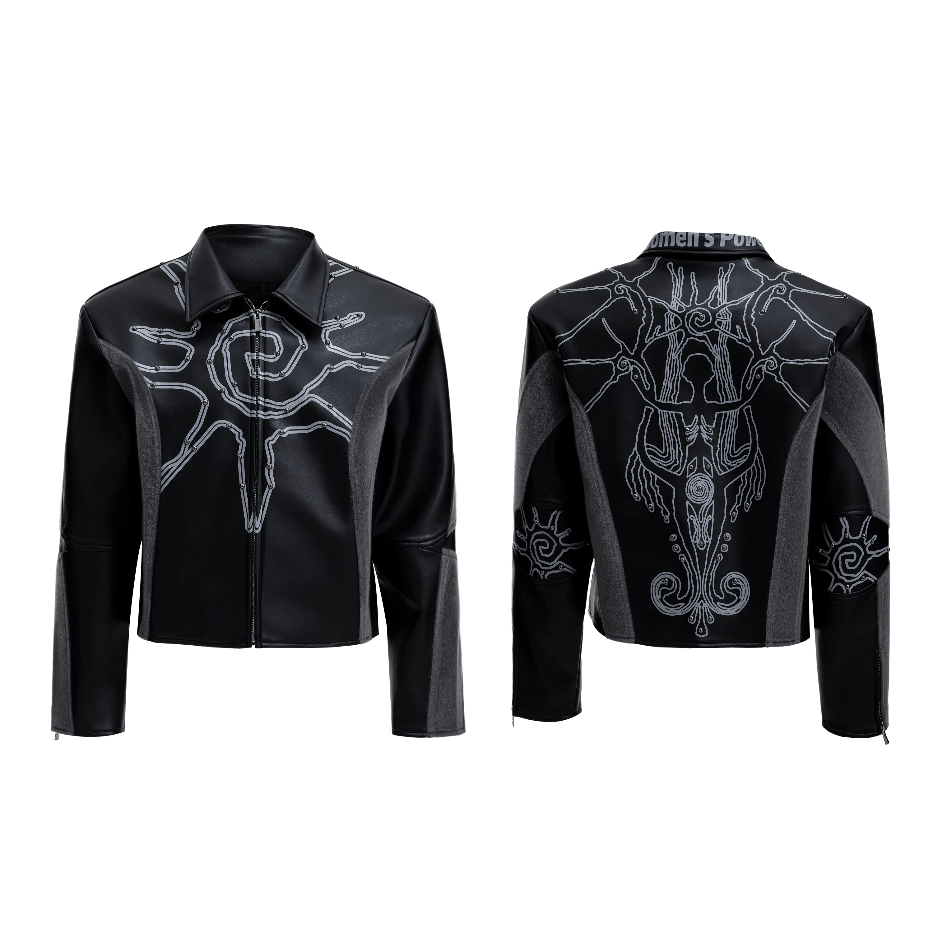 【25s Aug.】Totem Studded Deconstructed Pony Hair Jacket