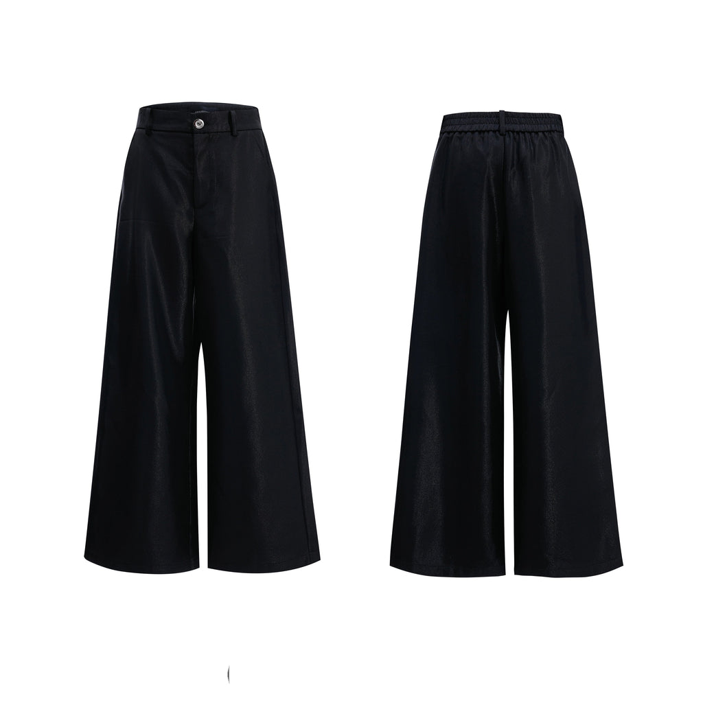 【25s Aug.】Liquid Glossy Flowy Straight-Leg Trousers