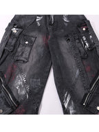 【25s Aug.】Graffiti Multi-Pocket Loose Draped Wide-Leg Jeans